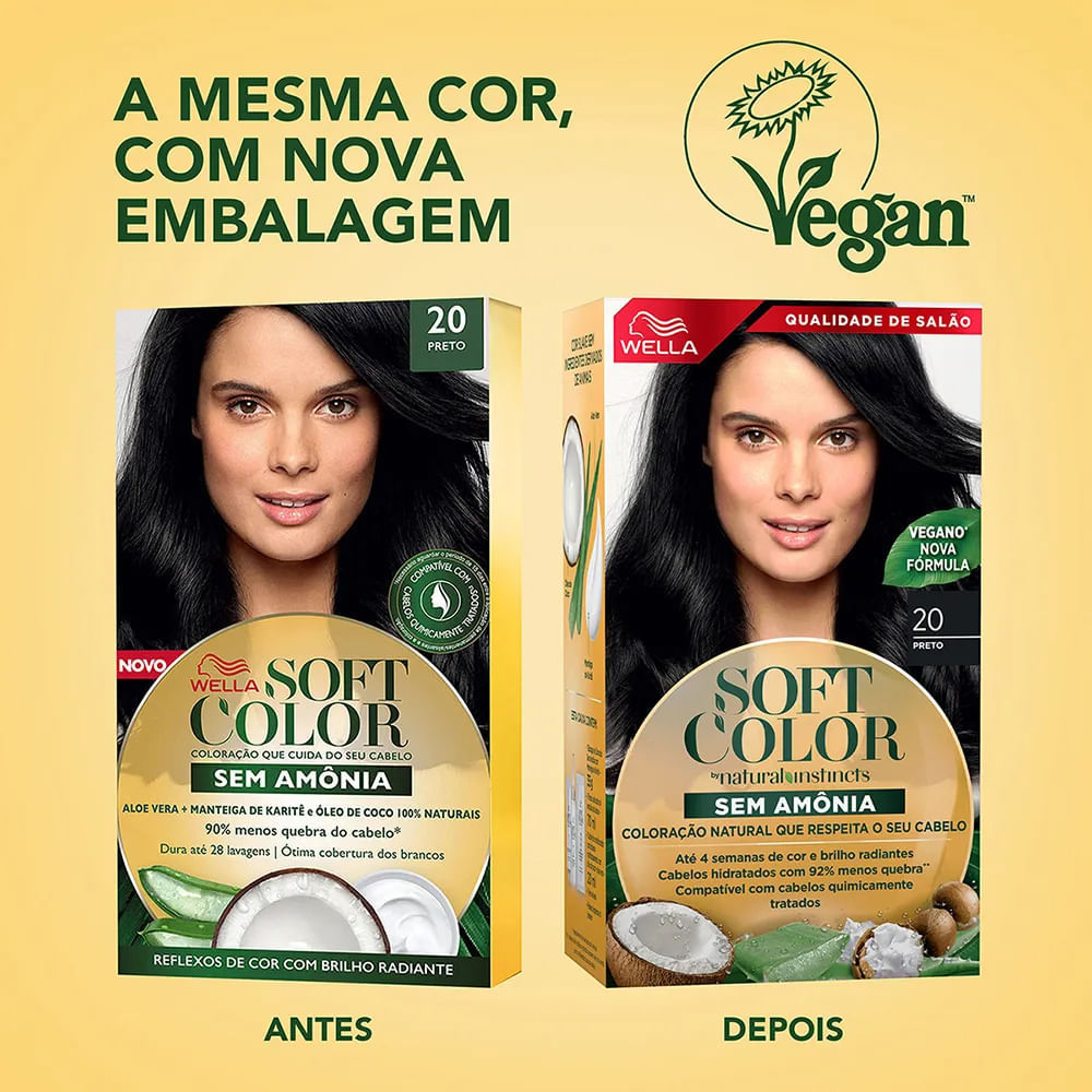 Detalhes do Kit Tintura Soft Color Preto 20 Soft Color