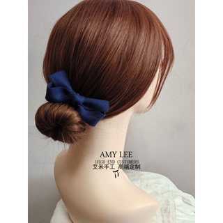 Azul marinho venda quente outono inverno lã não franja pente de cabelo inserção pente simples All-Match bb clipe outono 