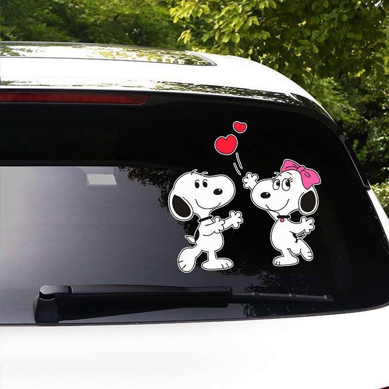 [Adesivo de carro ~] Snoopy Cute Cartoon Car Sticker Vidro traseiro pára-choque traseiro adesivo decorativo adesivo de c