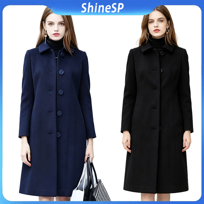 Casacos De Lã Feminino Inverno Longo Acinturado Frio ShineSP