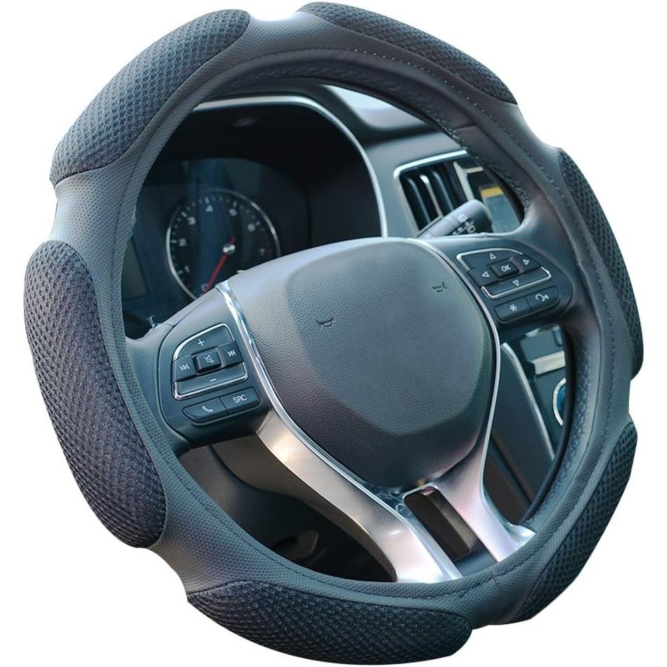 Capa Para Volante Automático Almofada De Mão Deslizante Ajuste Universal 15'/ 38 cm (Preto)
