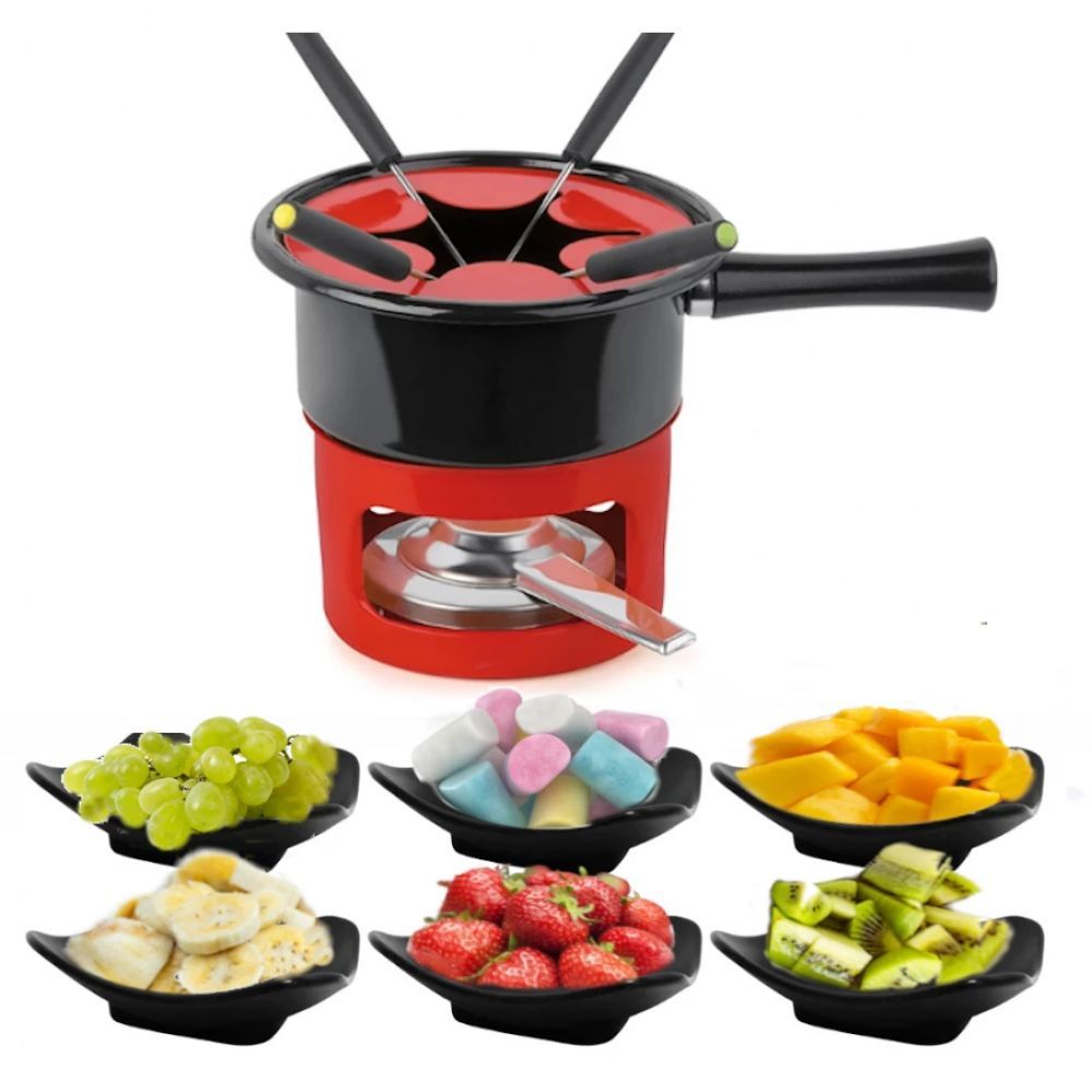 1 Und Aparelho Serviço Fondue Viena 8 Peças + 6 Mini Tigelas para Porções e Quitutes