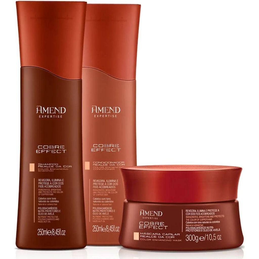 Kit Shampoo + Condicionador + Máscara - Amend Expertise Realce da Cor Cobre Effect