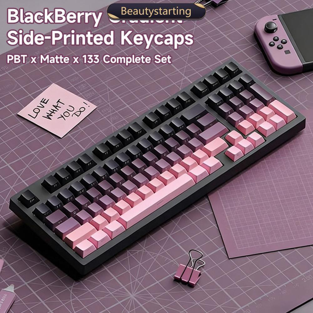 BEAUTYSTARTING Gradiente Cor Lateral Impresso Brilho PBT Double Shot Keycaps Mecânico Teclado OEM Perfil Para Jogos 130
