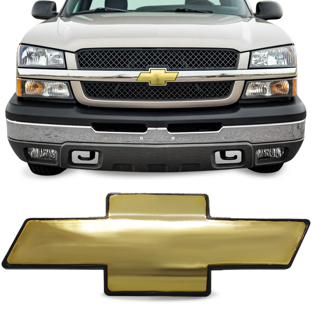 Emblema da Grade Silverado 97 98 99 2000 2001 2002 2003 2004 Gravata Dourada