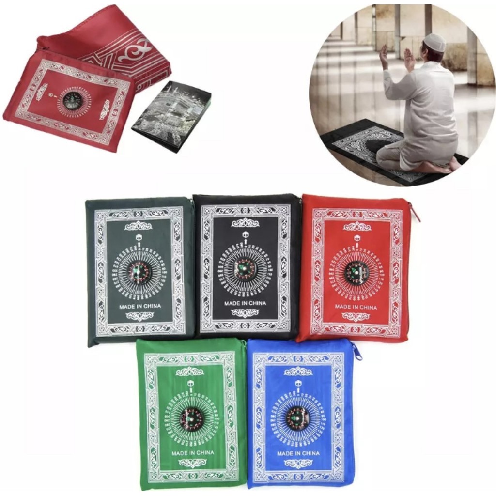 Imagem Tapete para Oração de bolso, com bússola, lavável, higiênica