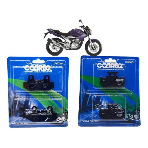 Kit Pastilha De Freio Dianteira + Traseira Fazer 250 Cobreq