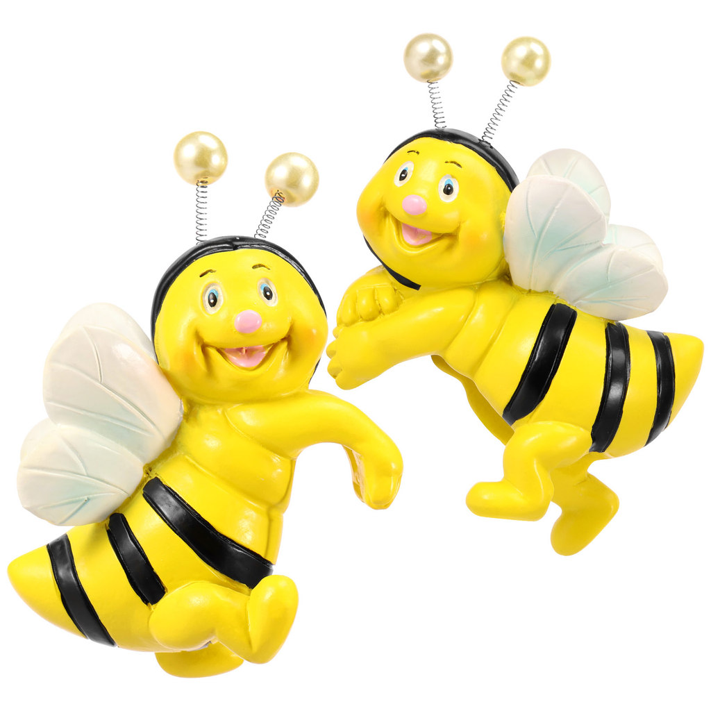 2 Pçs Resina Abelha Vaso De Flores Hugger Proteção Contra Queimaduras Solares Decoração Do Jardim Ornamento Atraente Par