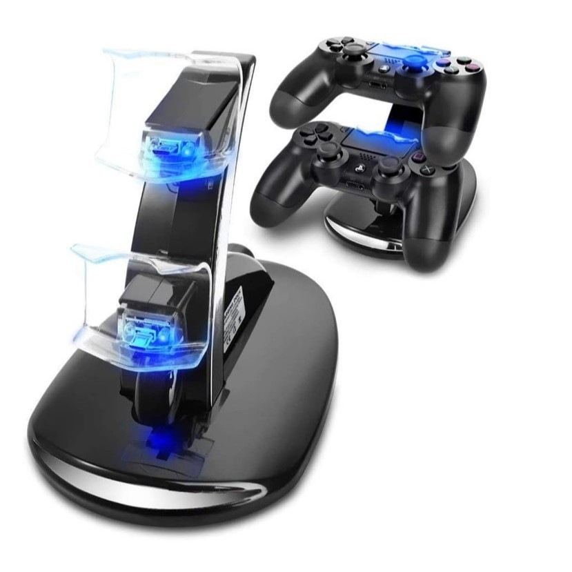Suporte de Carregamento do Controlador PS4, Estação de Carregador Duplo USB com Indicador LED para Playstation 4