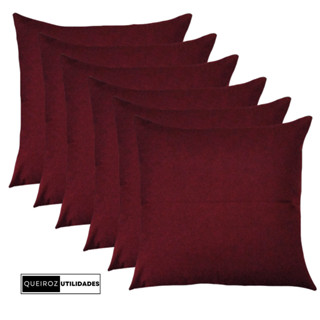 Kit - 6 Capas de Almofadas: Bordô - 40x40 - Decorativa Para Sala / Sofá / Quarto / Cama - Promoção! em Oferta na Shopee
