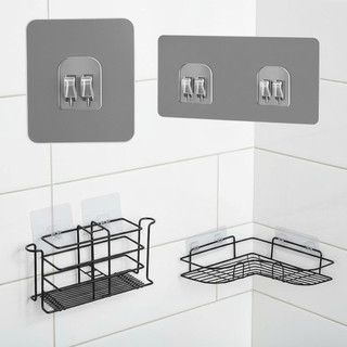 Kit 10 Ganchos Adesivos Transparentes PVC 2kg Sem Furo Para Cozinha Banheiro Azulejo Vidro
