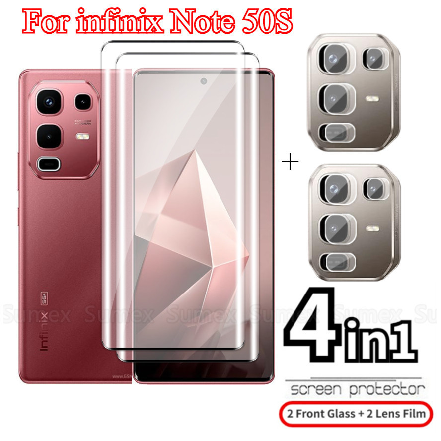 4em1 Vidro Temperado Para Infinix Note 50S Note50S 5G Protetor de Tela Filme Protetor de Lente de Câmera Capa Not 50 S X