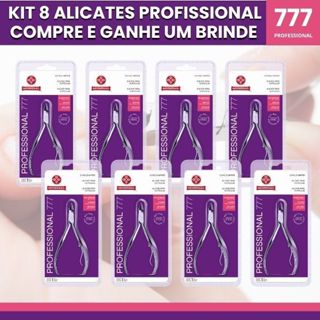 Kit 8 Alicate Cutículas Inox 777 Mundial Profissional Afiado Esterilizável em Oferta na Shopee