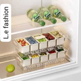 Kit Saladeira com 5 Divisórias, Ideal para guardar ou servir Saladas e Frutas (TRC 1201)