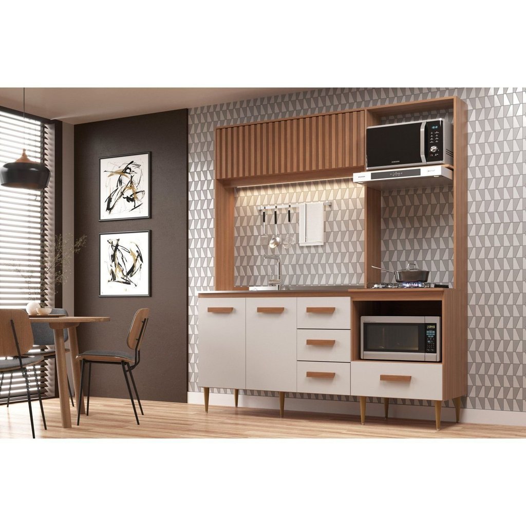 Cozinha Compacta 3 Gavetas 4 Portas Celine