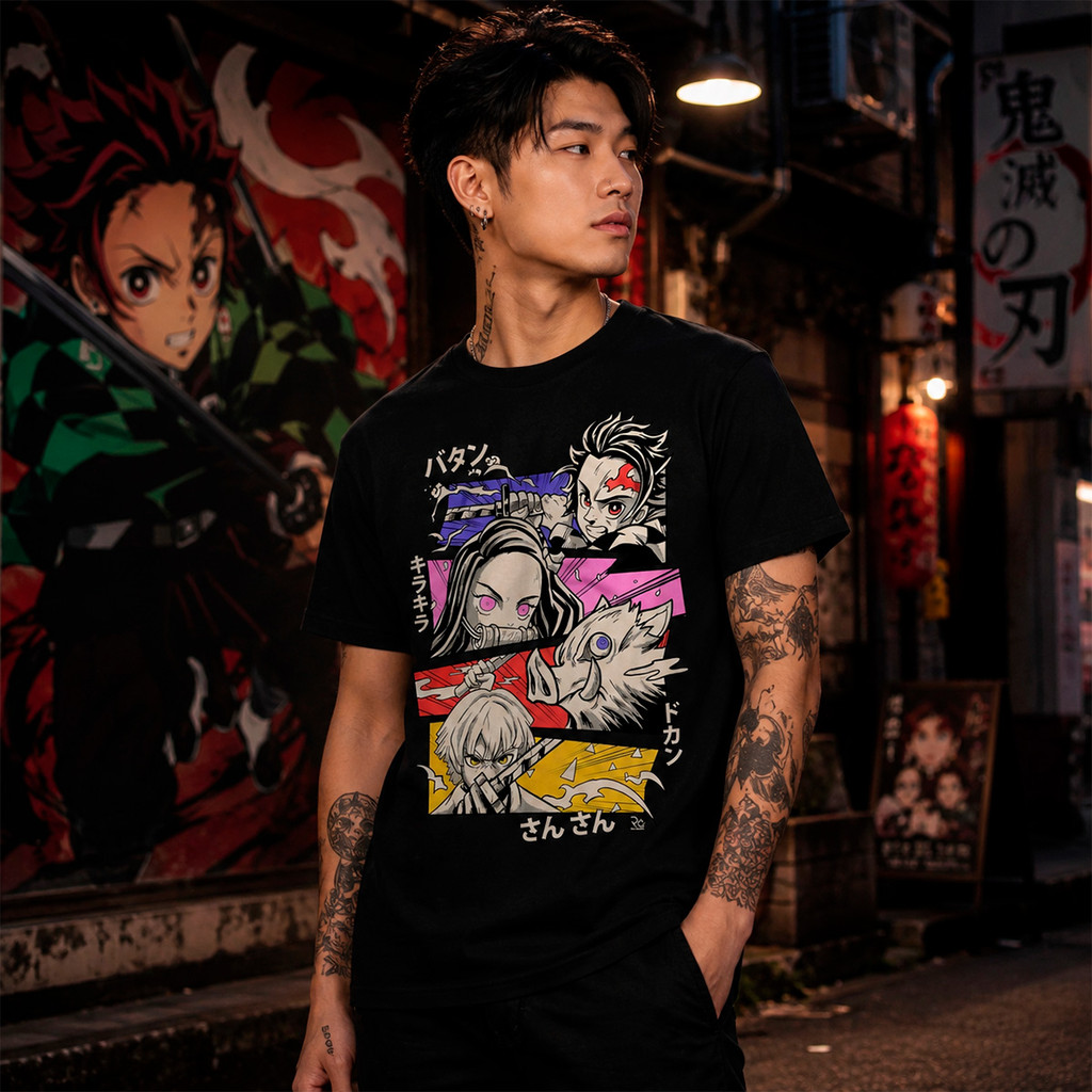 Camiseta Algodão Geek Camisa Demon Slayer Kimetsu no Yaiba Anime Streetwaer