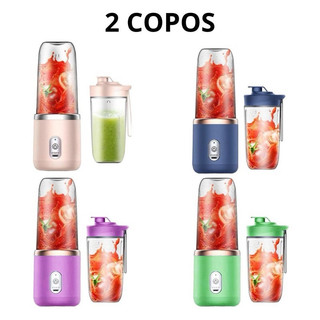 400ML 2copos Espremedor Elétrico Mini Liquidificador Portátil 6 Lâminas De Suco De Alimentos Misturador novo geracao