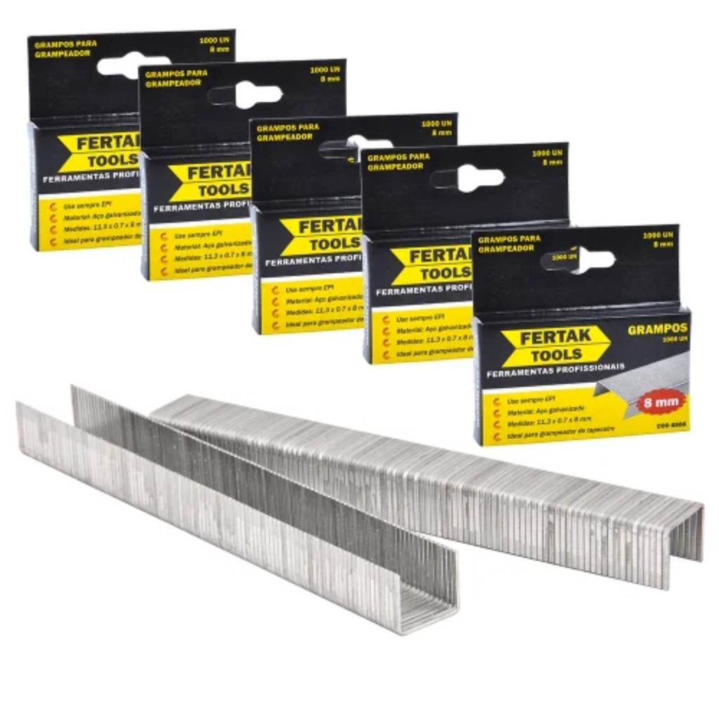 Kit Grampos Para Grampeador Tapeceiro 06mm 5000 Peças Fertak · foto 2
