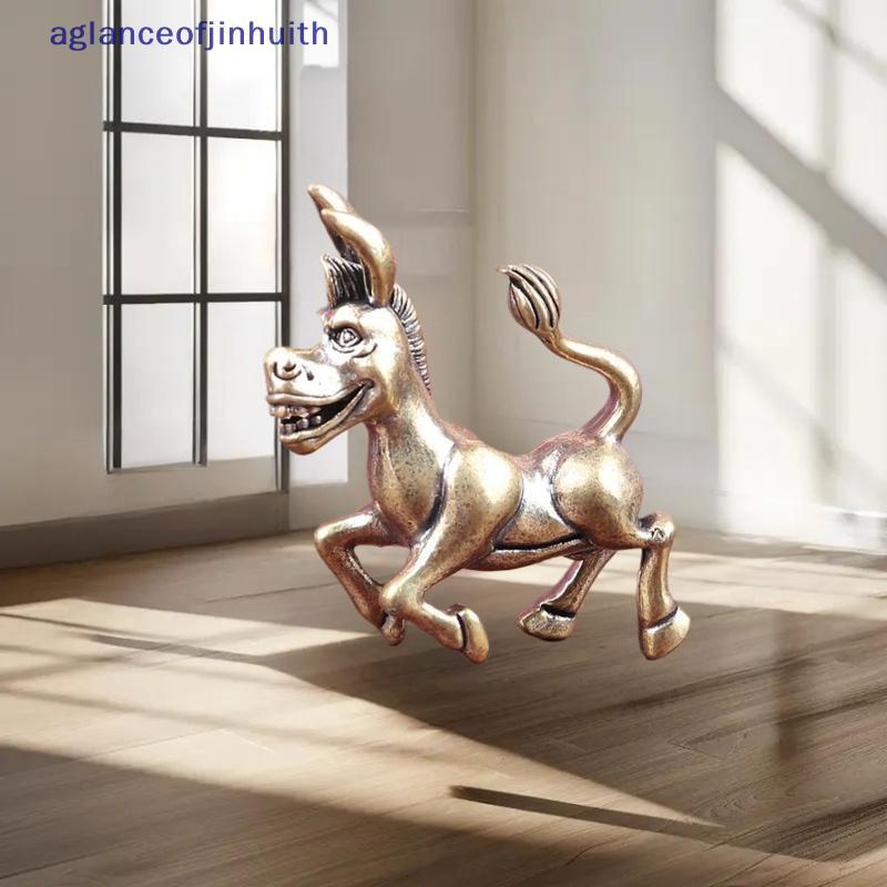 [aglanceofjinhui] Estátua De Bronze Artesanato Desktop Burro Ornamentos De Latão Transfronteiriços Acessórios De Decoraç