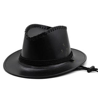 Chapéu de Jazz Vintage Masculino em Couro Sintético, Chapéu Fedora Adulto, Boné Fedora Masculino em PU, Chapéu de Cowboy