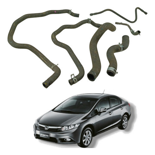Jogo Borracha Água Radiador Honda Civic Lxs 1.8 2012 2016