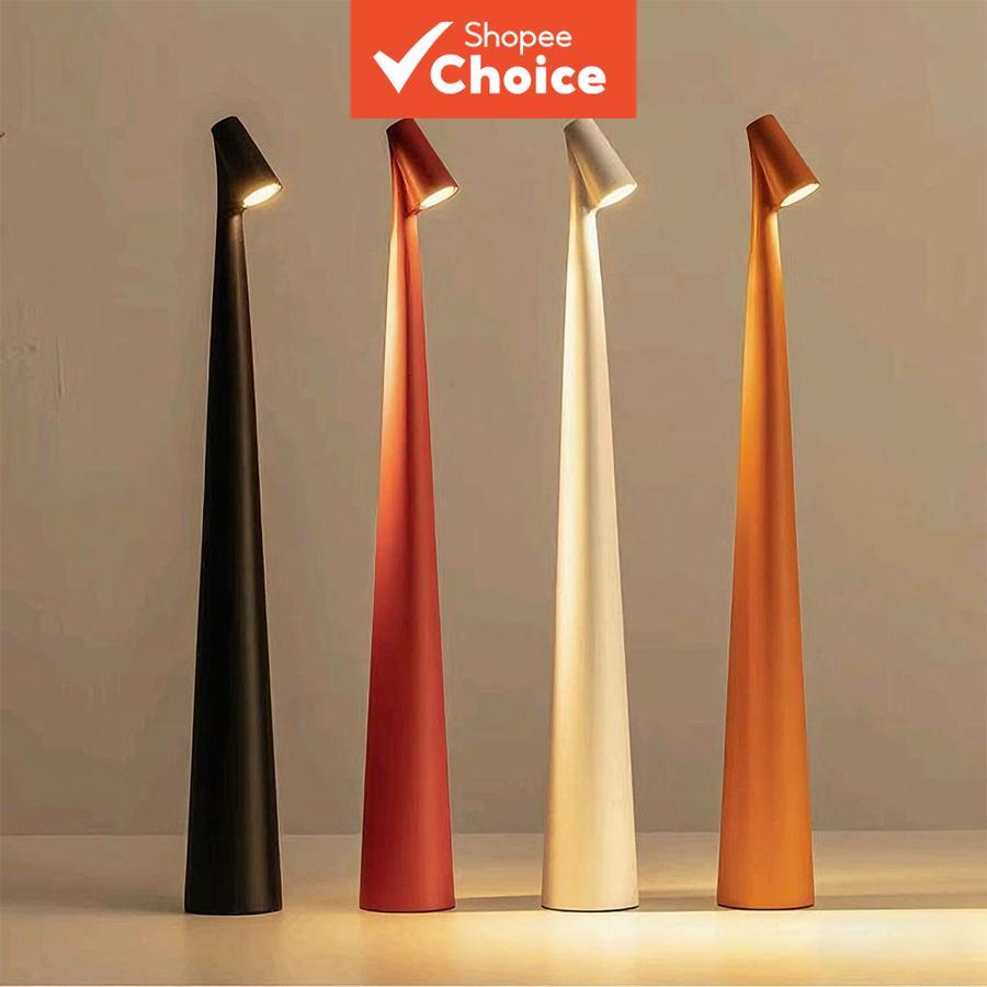 Luminária de Mesa Sem Fio Recarregável, Lâmpada LED de Toque Regulável, Luz LED Portátil a Pilha, Iluminação Portátil