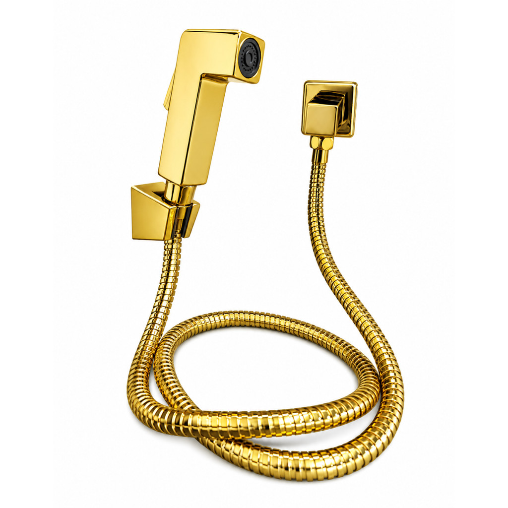 Ducha Higiênica Gold Registro Quadrado Metal com Volante Metal e Gatilho ABS