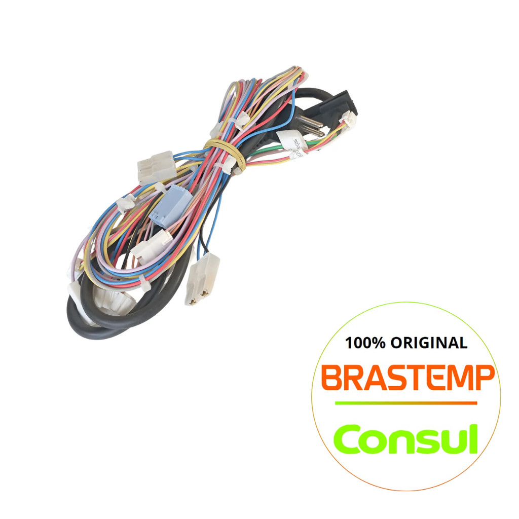 CHICOTE REDE ELÉTRICA SUPERIOR LAVADORA BRASTEMP - W10907103 / BWH15AB, BWK15AB (DEMAIS MODELOS NA DESCRIÇÃO)
