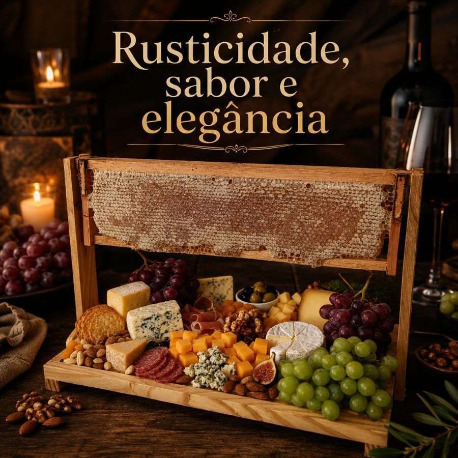Suporte Madeira + Favo de Mel Grande +Tabua de Madeira Decorativo para Festa de Casamento Aniversario Jantar Empresarial