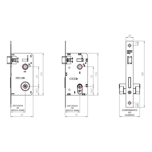 Fechadura Banheiro 3f Roseta Quadrada Modelo 119 Cromada Neutro — imagem 2 de 2