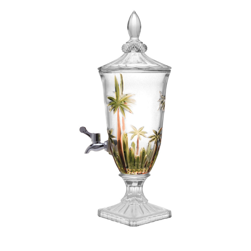 Suqueira de Cristal com Pé e Tampa Palm Tree 2L wolff