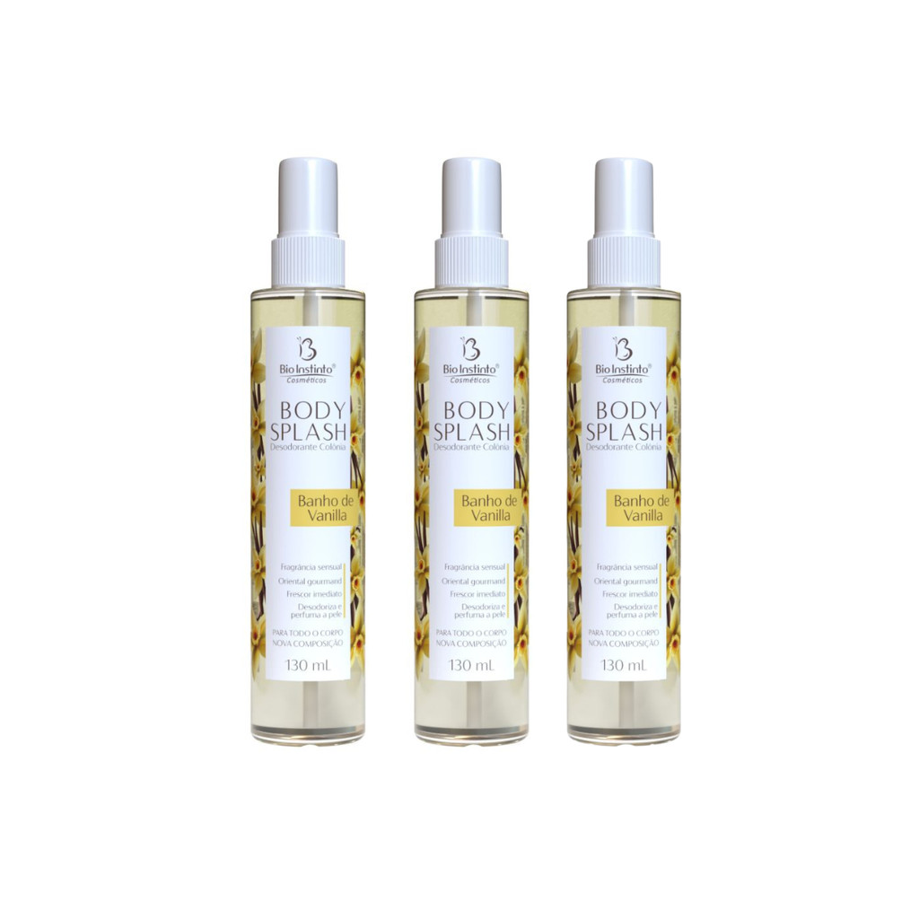 Kit 3 Body Splash 130ml Baunilha Bio Instinto