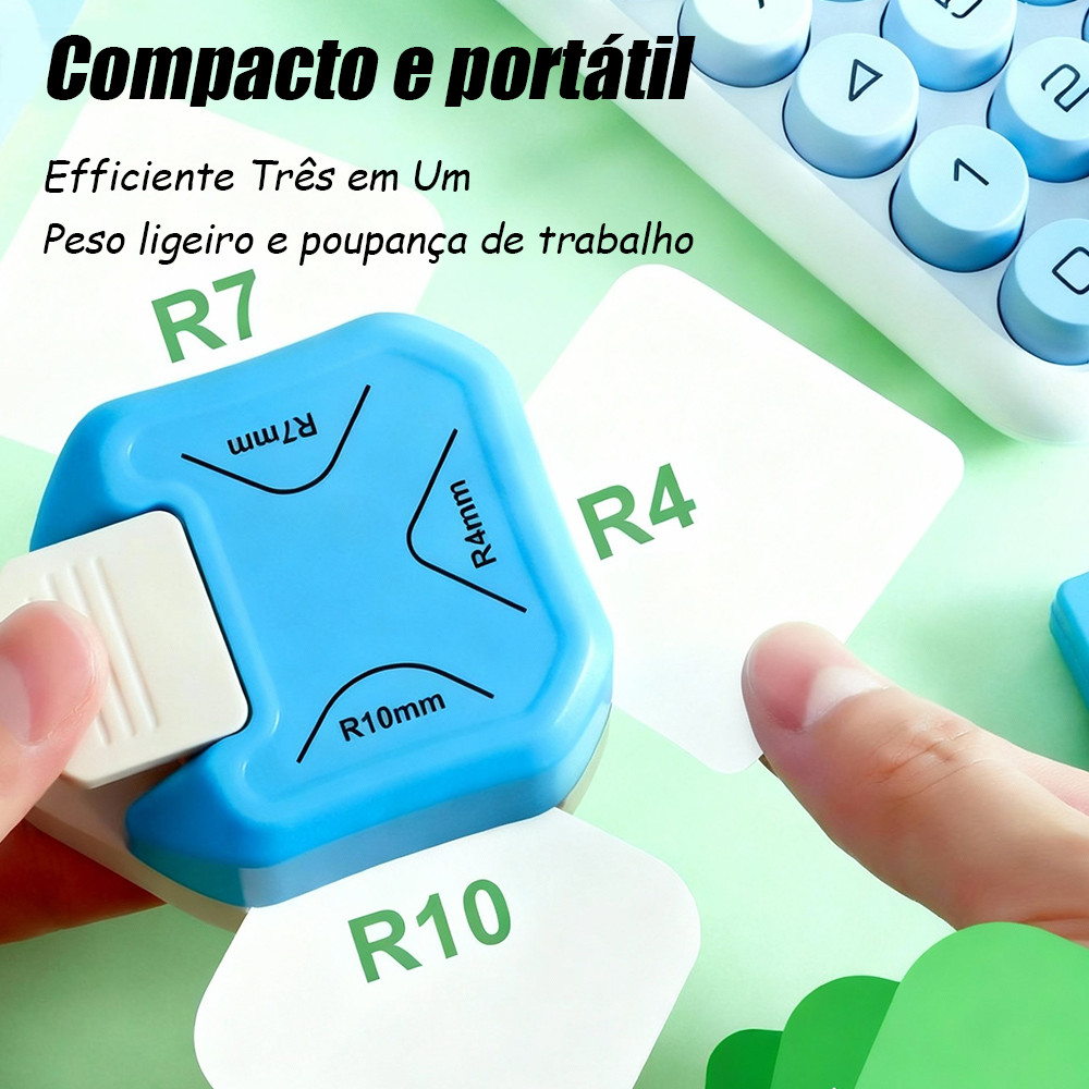 Ferramenta 3 Formatos 3 em 1 Arredondador Cantoneira Papel 3 Em 1 Cortador de Canto Portátil Mini Multifuncional