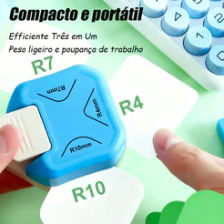 Ferramenta 3 Formatos 3 em 1 Arredondador Cantoneira Papel 3 Em 1 Cortador de Canto Portátil Mini Multifuncional