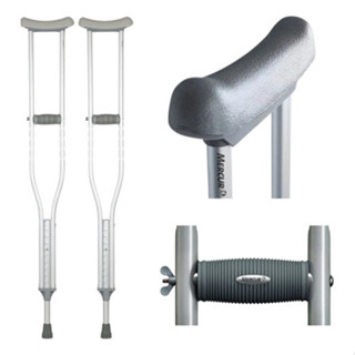 Muleta Axilar Par De Alumínio Até 130kg Mercur + Firme Leve M em Oferta na Shopee