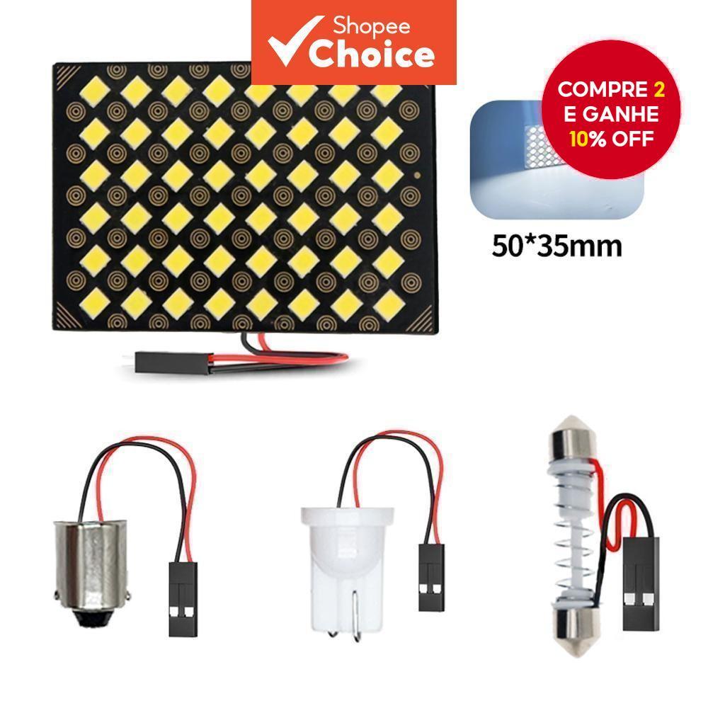 Lâmpada Led Painel 48smd Para Carro, Luz De Teto Interior, Bulbo De Leitura T10 W5w Com 3 adaptadores