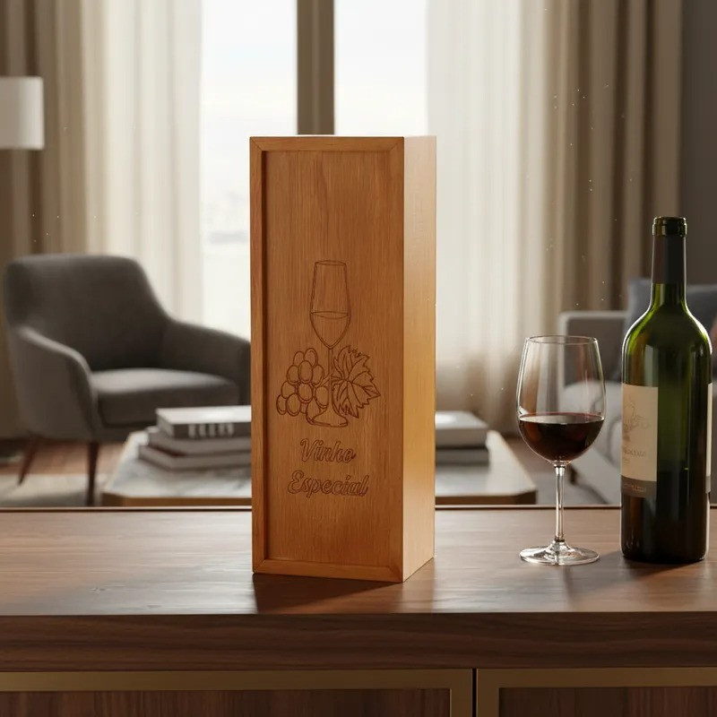 Suporte Vinho Porta Garrafa Caixa De Vinho Decorativa Luxo