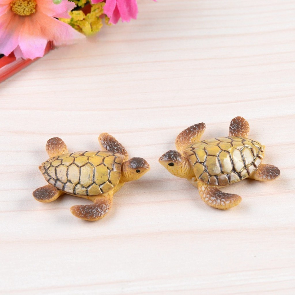 2 Pçs Adorável Tartaruga Marinha Em Miniatura-Perfeito Para Decoração De Tanque De Peixes Simulado Pequena DIY Material De Paisagem Dezembro