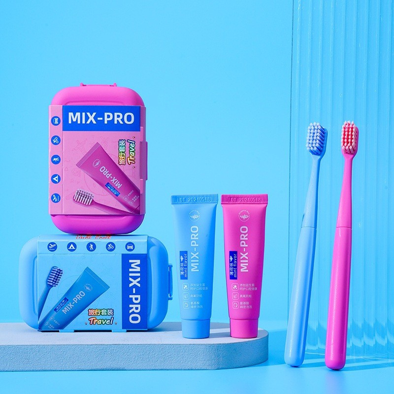 Imagem Portátil Viagem Limpeza Profunda Escova De Higiene Oral Kit Cuidados Orais Dentes Ferramenta Língua