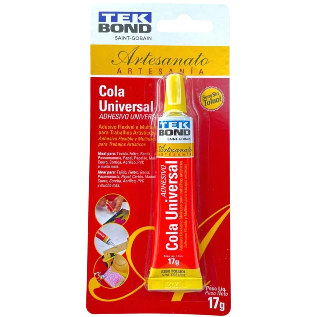 Cola Tudo Universal Tek Bond Super Cola Multiuso Artesanal COLA MALUCA PARA DIVERSOS MATERIAIS