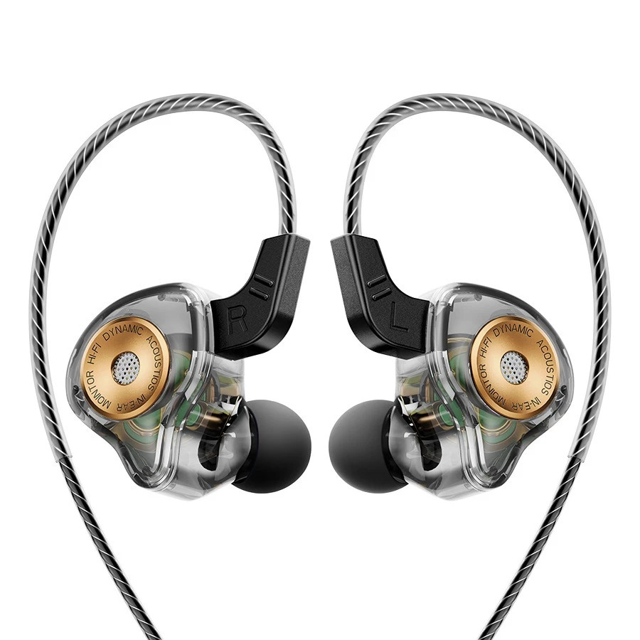 Fones de ouvido esportivos para corrida com controle de linha e microfone Qkz Ak6 Ultra Gamer Músico Com Case