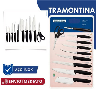 Jogo de facas Tramontina 10 peças Faqueiro Tramontina utensilios de cozinha em Oferta na Shopee