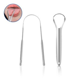 Raspador De Língua Kit 2 Peças Aço Inox Raspagem Lingual em Oferta na Shopee