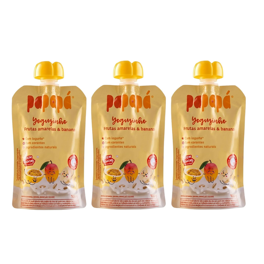Kit 3x Papinha Yoguizinho De Frutas Amarelas E Banana 100g