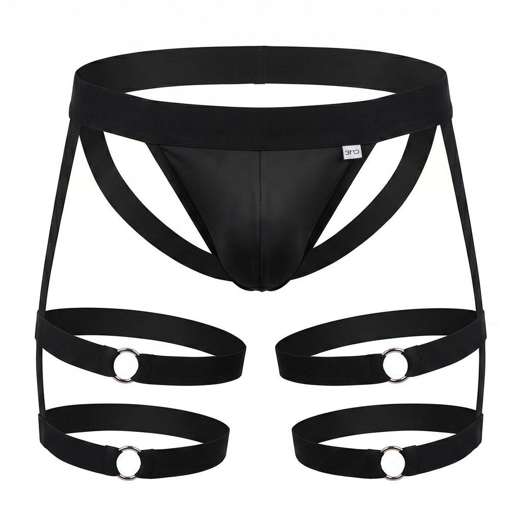 Cueca Jockstrap Masculina Com Cinta Liga Strappy Ajustável