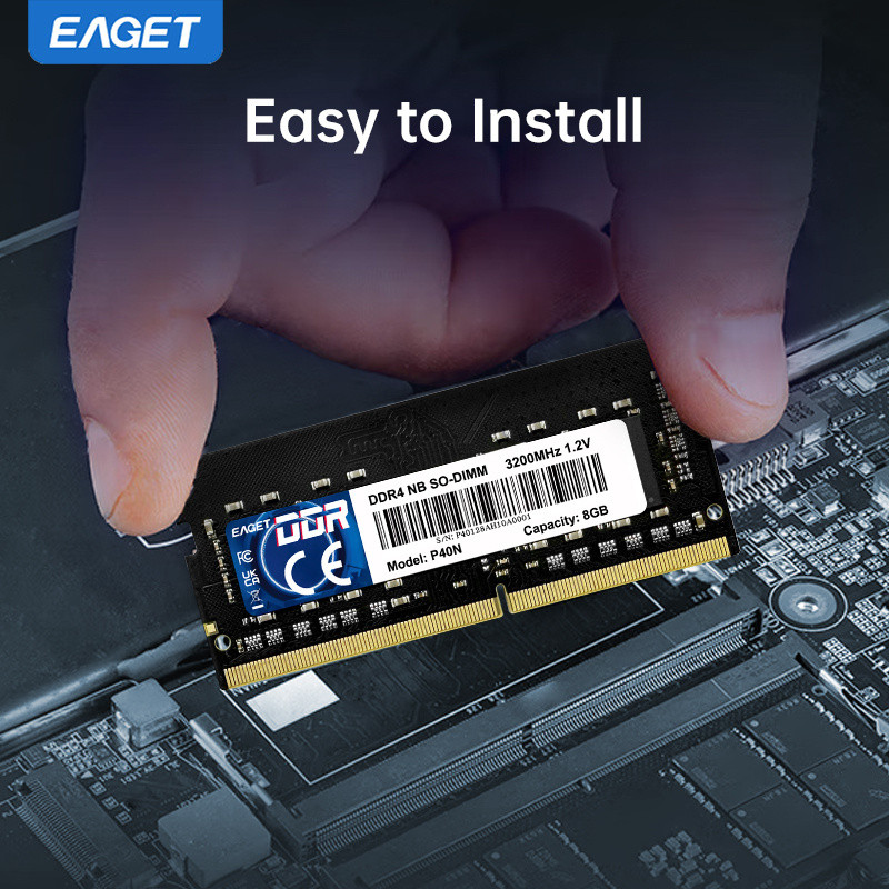Memória para laptop EAGET DDR4 32GB (16GB×2 conjuntos, módulo único de 16GB, 8GB×2) 2666Mhz/3200Mhz opcional SODIMM 260