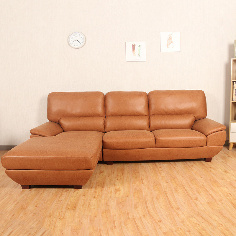 Sofá de tecido de estilo nórdico para salas de estar e apartamentos pequenos, sofá chaise duplo multifuncional moderno e