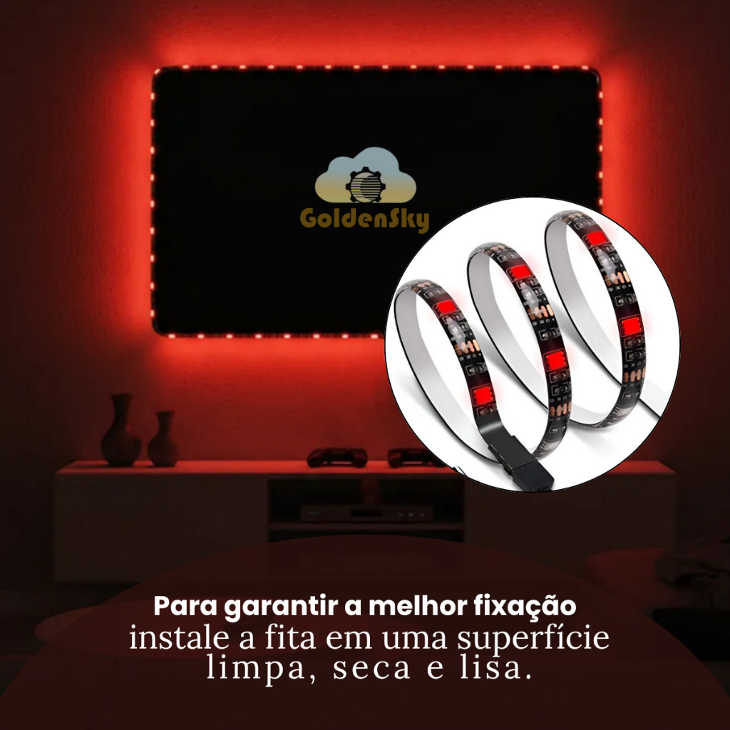 Fita Led 5050 Rgb Colorida Controle 3m 5v Usb Para Tv Pc Carro · foto 2