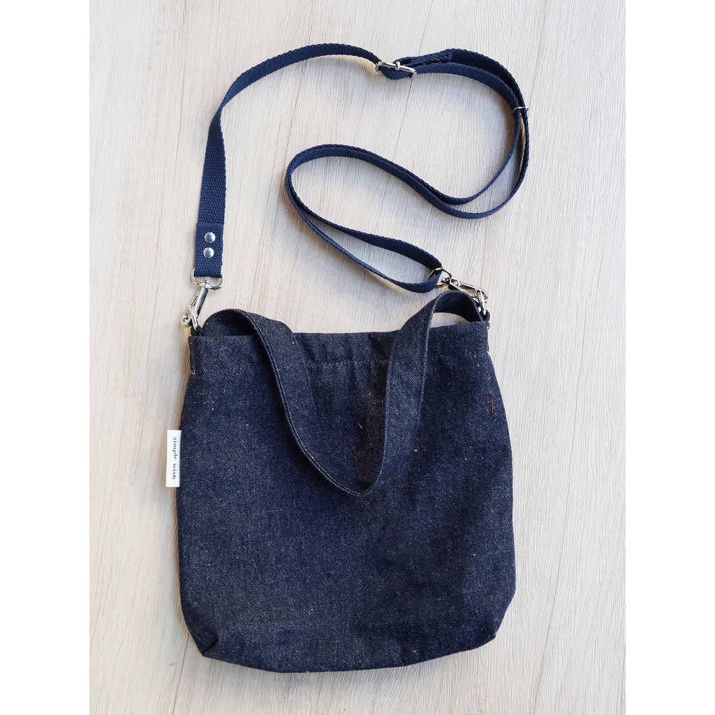 Azul escuro novo estilo jeans literário saindo andando curvo compras pequena bolsa de ombro mensageiro de um ombro portá
