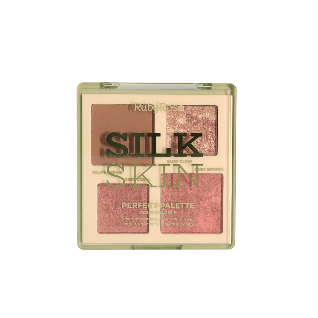 Paleta De Contorno Blush Iluminador Silk Skin - Hbm1003- Ruby Rose